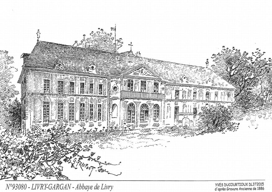 N 93080 - LIVRY GARGAN - abbaye de livry (d'aprs gravure ancienne)